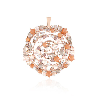 Peach Moonstone Silver Pendant (KM by Juwelo)