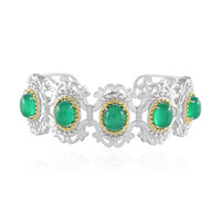 Green Agate Silver Bangle (Dallas Prince Designs)