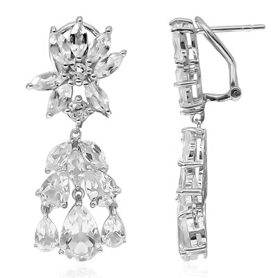 White Topaz Silver Earrings