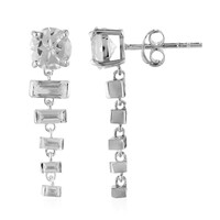 White Topaz Silver Earrings