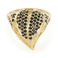 Black Spinel Silver Ring