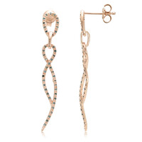 Fancy Diamond Silver Earrings