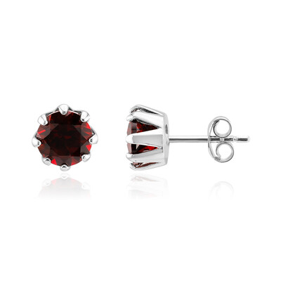 Mozambique Garnet Silver Earrings