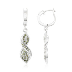 Fancy Diamond Silver Earrings