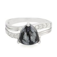 Snowflake Obsidian Silver Ring