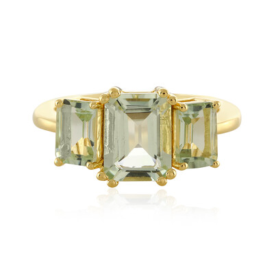 Green Amethyst Silver Ring