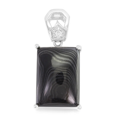 Psilomelane Silver Pendant