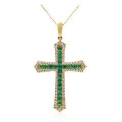 14K AAA Zambian Emerald Gold Necklace (CIRARI)