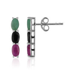 Emerald Silver Earrings