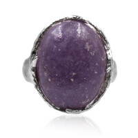 Lepidolite Silver Ring