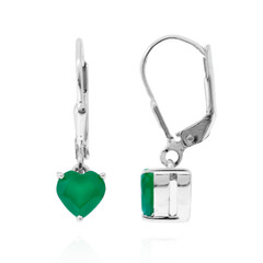 Green Onyx Silver Earrings