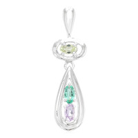 Cuprian Tourmaline Silver Pendant