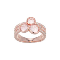 Rose Quartz Silver Ring (Adela Silber)
