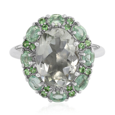 Green Amethyst Silver Ring