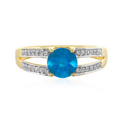 Neon Blue Apatite Silver Ring