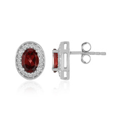Mozambique Garnet Silver Earrings