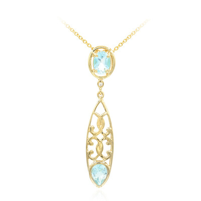 Sky Blue Topaz Silver Necklace