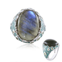 Blue Maniry Labradorite Silver Ring (Adela Silber)