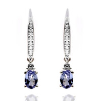 Unheated Tanzanite Silver Earrings