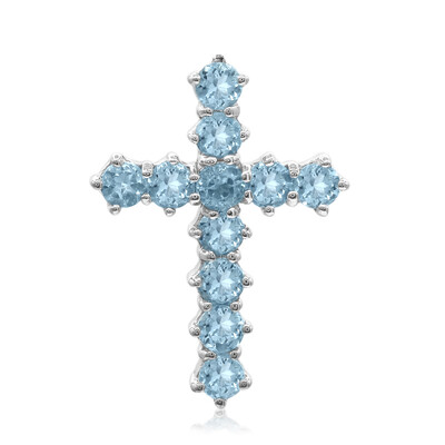 Swiss Blue Topaz Silver Pendant