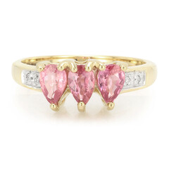 10K Unheated Padparadscha Sapphire Gold Ring