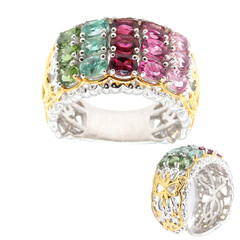 Fancy Tourmaline Silver Ring (Gems en Vogue)