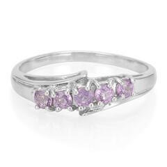 Unheated Ceylon Purple Sapphire Silver Ring