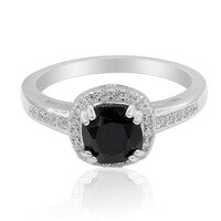 Black Spinel Silver Ring