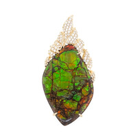14K Ammolite Gold Pendant (de Melo)