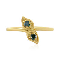I3 Blue Diamond Silver Ring