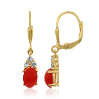 Red Ethiopian Opal Silver Earrings