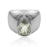 Green Amethyst Silver Ring