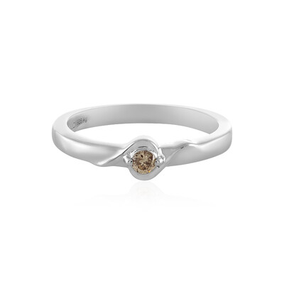 PK1 Champagne Diamond Silver Ring