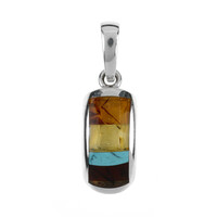 Mixed Gemstones Silver Pendant