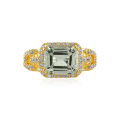 Green Amethyst Silver Ring