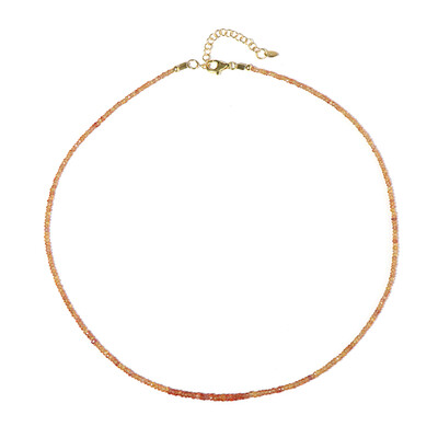 Orange Sapphire Silver Necklace