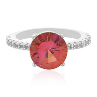 Lotus Flower Topaz Silver Ring