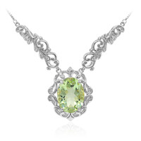 Green Amethyst Silver Necklace