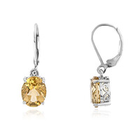 Champagne Quartz Silver Earrings