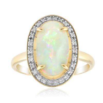 9K Brazilian White Opal Gold Ring