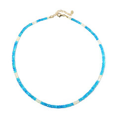 Neon Blue Opal Silver Necklace