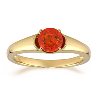 9K AAA Mexican Fire Opal Gold Ring
