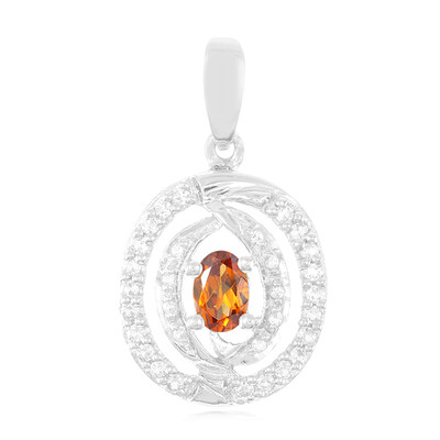Hessonite Garnet Silver Pendant