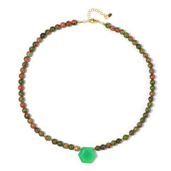 Green Chalcedony Silver Necklace