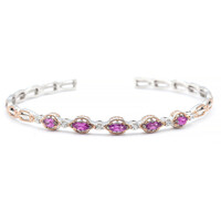 Colour Change Purple Garnet Silver Bangle (Gems en Vogue)