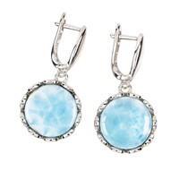Larimar Silver Earrings