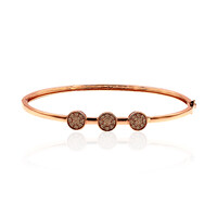 9K SI1 Argyle Rose De France Diamond Gold Bangle