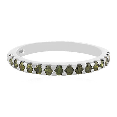 I3 Green Diamond Silver Ring