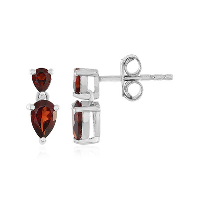 Mozambique Garnet Silver Earrings