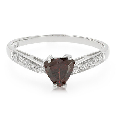 Red Zircon Silver Ring
